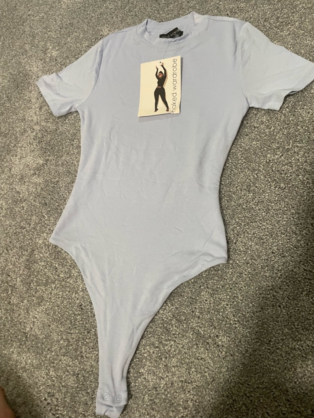 naked wardrobe Light Blue Crewneck Top small new